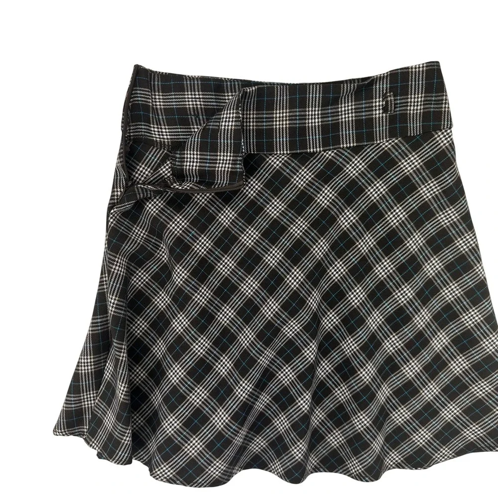 Joey B Skirt Womens 12 Brown Plaid Skater Mini High Rise Preppy Dark‎ Academia